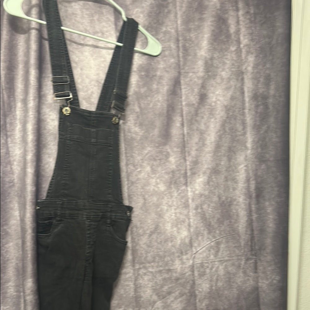 Black Denim Overalls